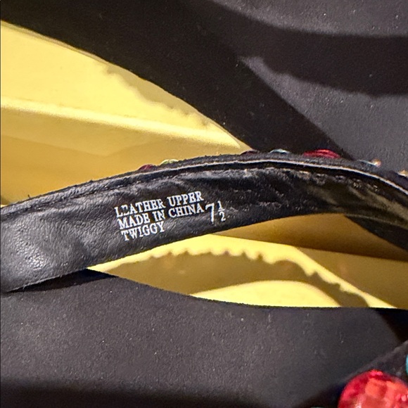 Yellow Box Women's Black Sandals with Colorful Sequins - Picture 3 of 5